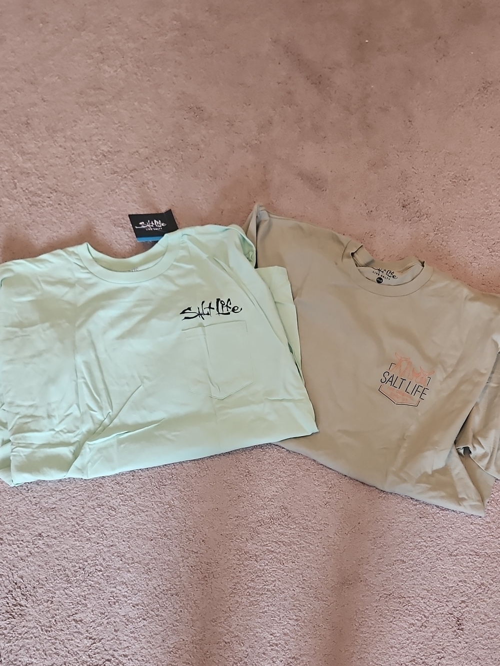 New Salt Life Graphic Tees - Mint & Khaki